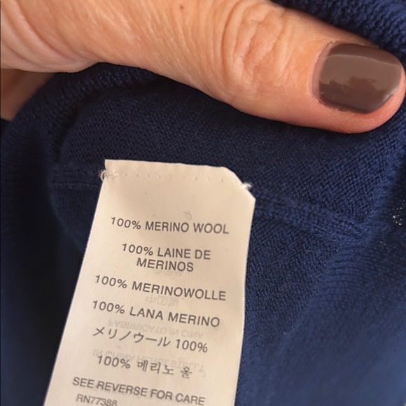 J. Crew XL Merino Wool Royal Blue Classic Timeless Sweater Capsule Wardrobe - Picture 3 of 7